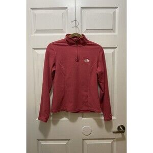 The North Face Womens Half Quarter Zip Fleece Pullover Size S Pink